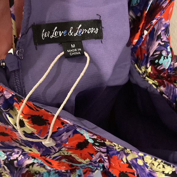 For Love & Lemons Chiara Puff Sleeve Mini Dress Medium - Picture 7 of 8